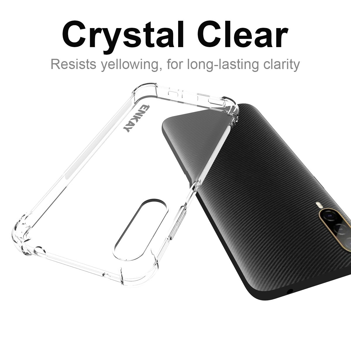 ENKAY HAT PRINCE For HTC Desire 22 Pro 5G Air Buffer Clear TPU Phone Case Anti-slip Strip Edge Shockproof Cover