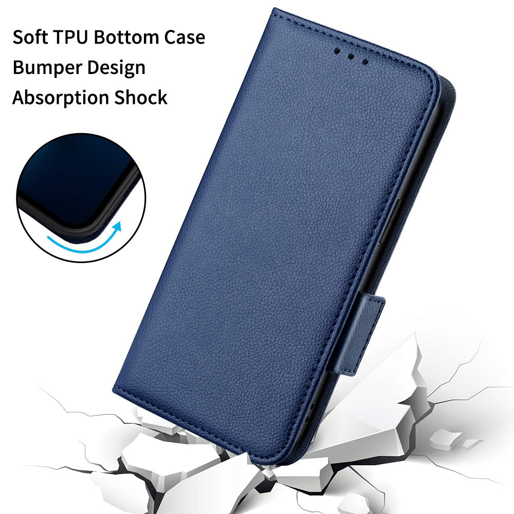 Cell Phone Case For HTC Desire 22 Pro 5G, Litchi Texture Stand Wallet Phone Cover PU Leather Dual Magnetic Clasp Shell