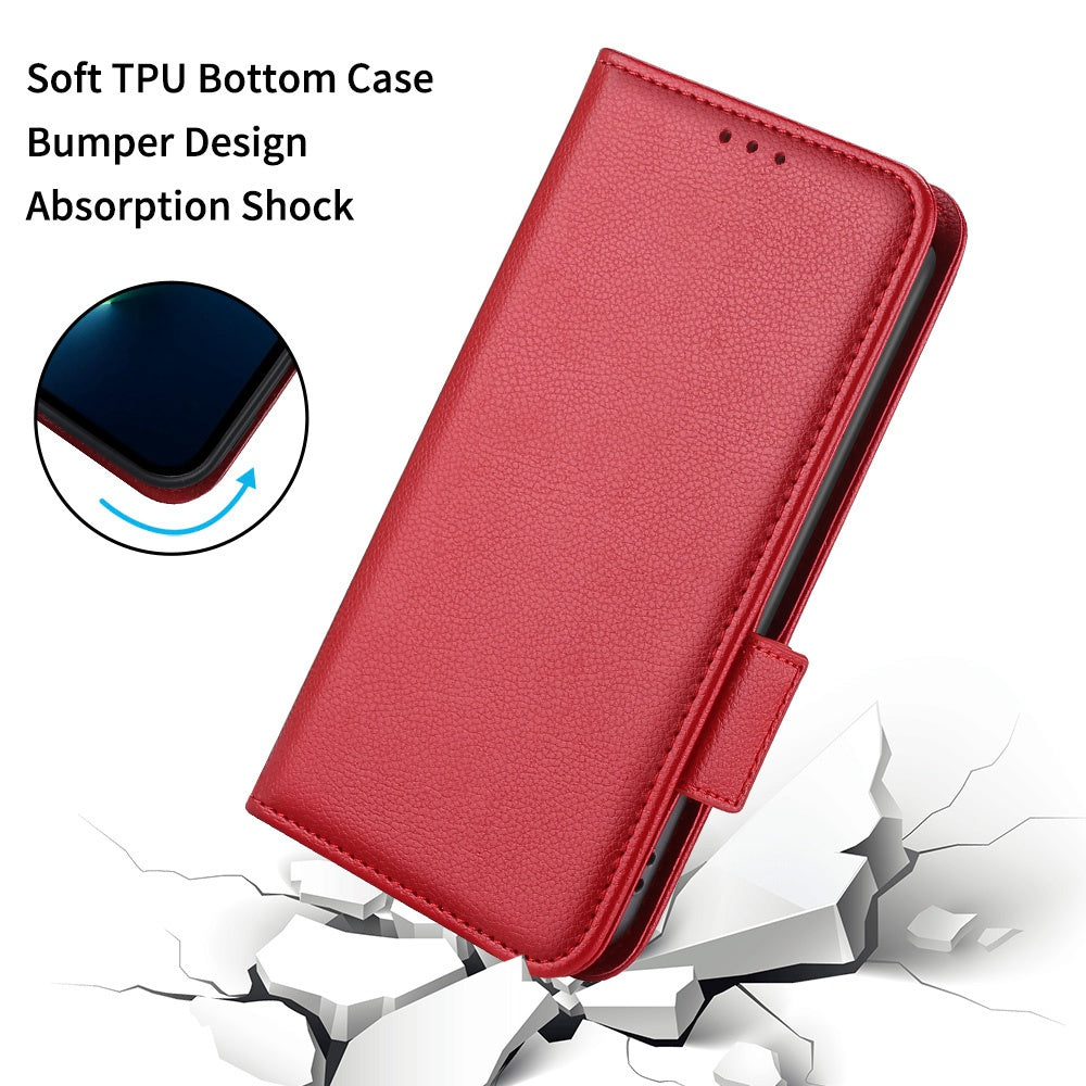 Cell Phone Case For HTC Desire 22 Pro 5G, Litchi Texture Stand Wallet Phone Cover PU Leather Dual Magnetic Clasp Shell