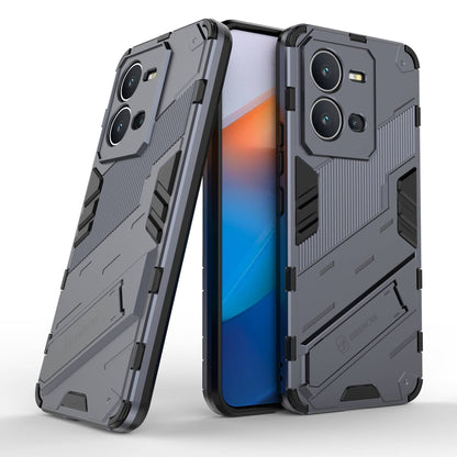 Hard PC + Soft TPU Anti-drop Case for vivo V25 5G, Kickstand Cell Phone Shockproof Cover