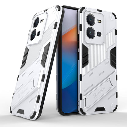 Hard PC + Soft TPU Anti-drop Case for vivo V25 5G, Kickstand Cell Phone Shockproof Cover