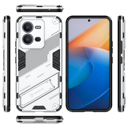 Hard PC + Soft TPU Anti-drop Case for vivo V25 5G, Kickstand Cell Phone Shockproof Cover