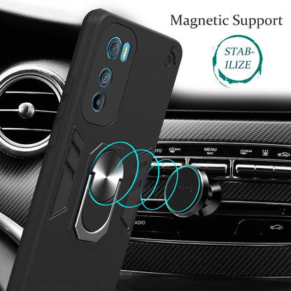 YB PC Series-1 for Motorola Edge 30 5G TPU + PC Drop-proof Phone Cover Rotary Ring Kickstand Back Case