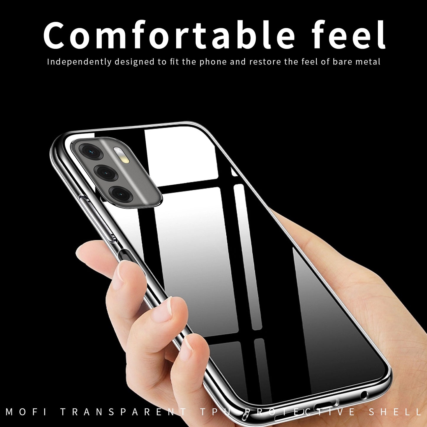 MOFI for Nokia G60 5G Flexible TPU Shell, Clear Crystal Not-Yellowing Case Anti-Scratch Protective Phone Cover