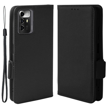 Litchi Texture Phone Case for ZTE Blade A72 5G, Stand Wallet PU Leather Magnetic Clasp Protective Cover