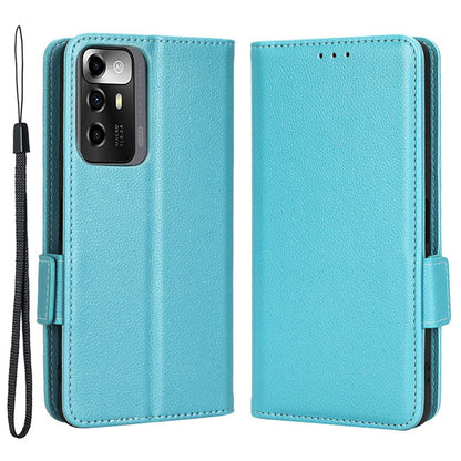 Litchi Texture Phone Case for ZTE Blade A72 5G, Stand Wallet PU Leather Magnetic Clasp Protective Cover