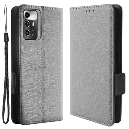 Litchi Texture Phone Case for ZTE Blade A72 5G, Stand Wallet PU Leather Magnetic Clasp Protective Cover