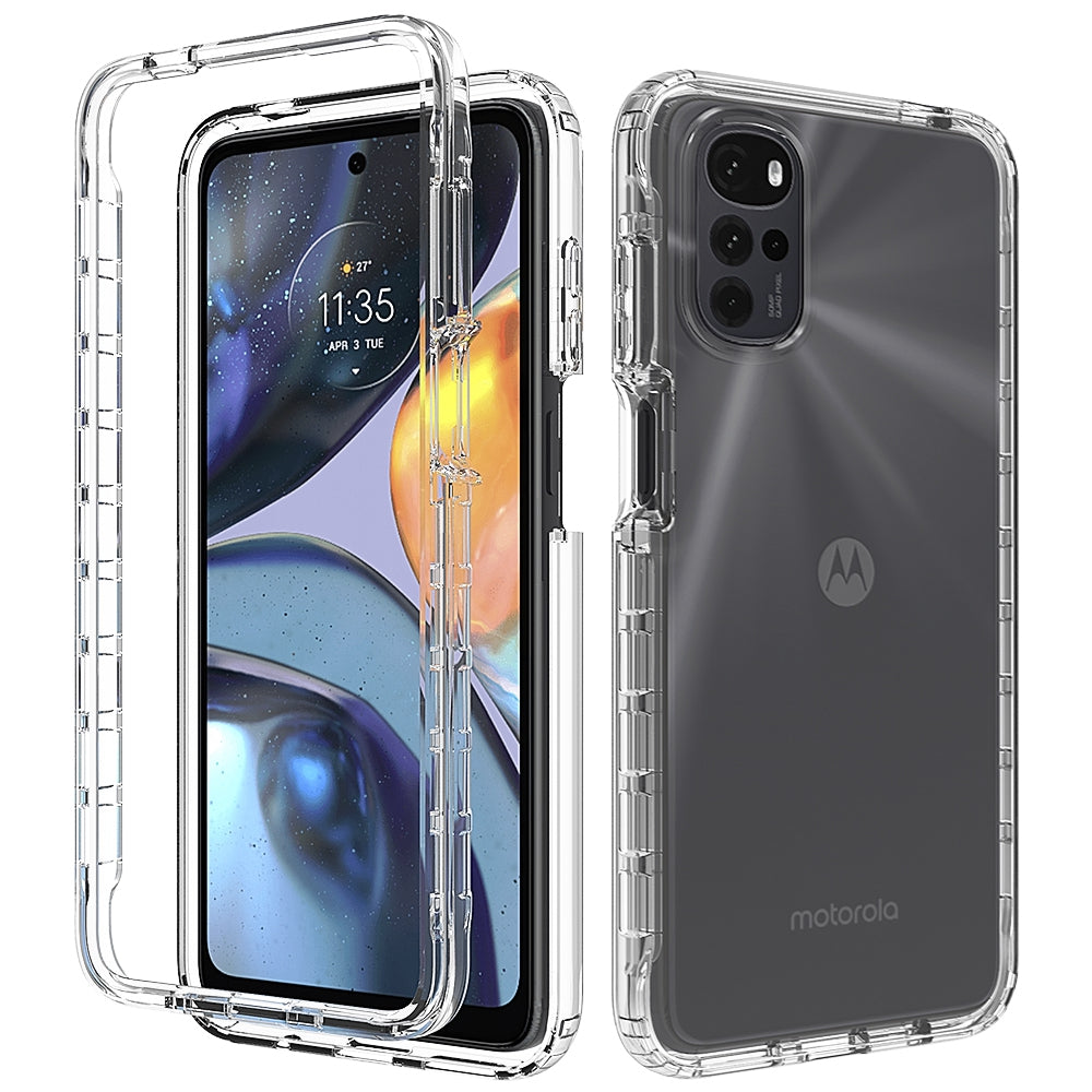 For Motorola Moto G22 Stylish Gradient TPU + PC Phone Protective Case Clear Anti-drop Anti-scratch Cover