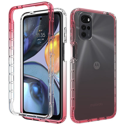 For Motorola Moto G22 Stylish Gradient TPU + PC Phone Protective Case Clear Anti-drop Anti-scratch Cover