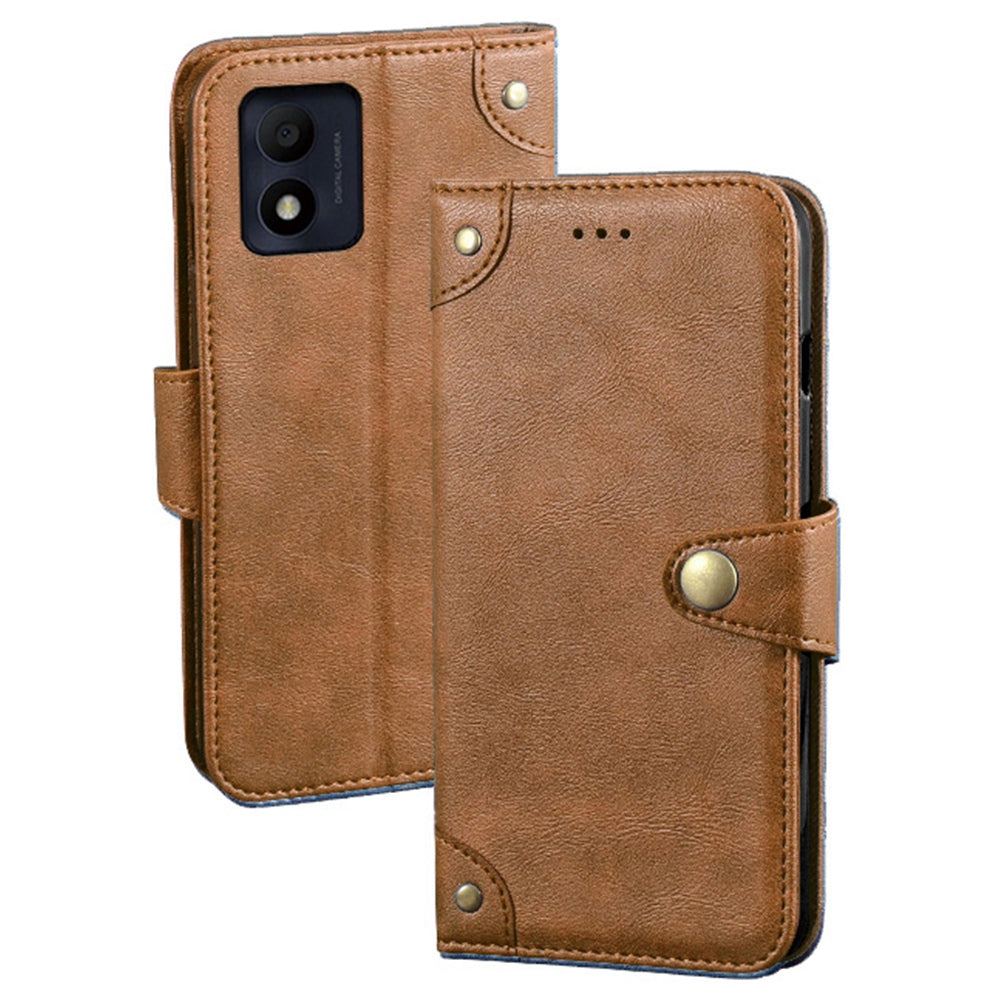 IDEWEI For Alcatel 1B (2022) Phone Flip Case Anti-scratch Fine Texture TPU+PU Leather Wallet Stand Cell Phone Cover