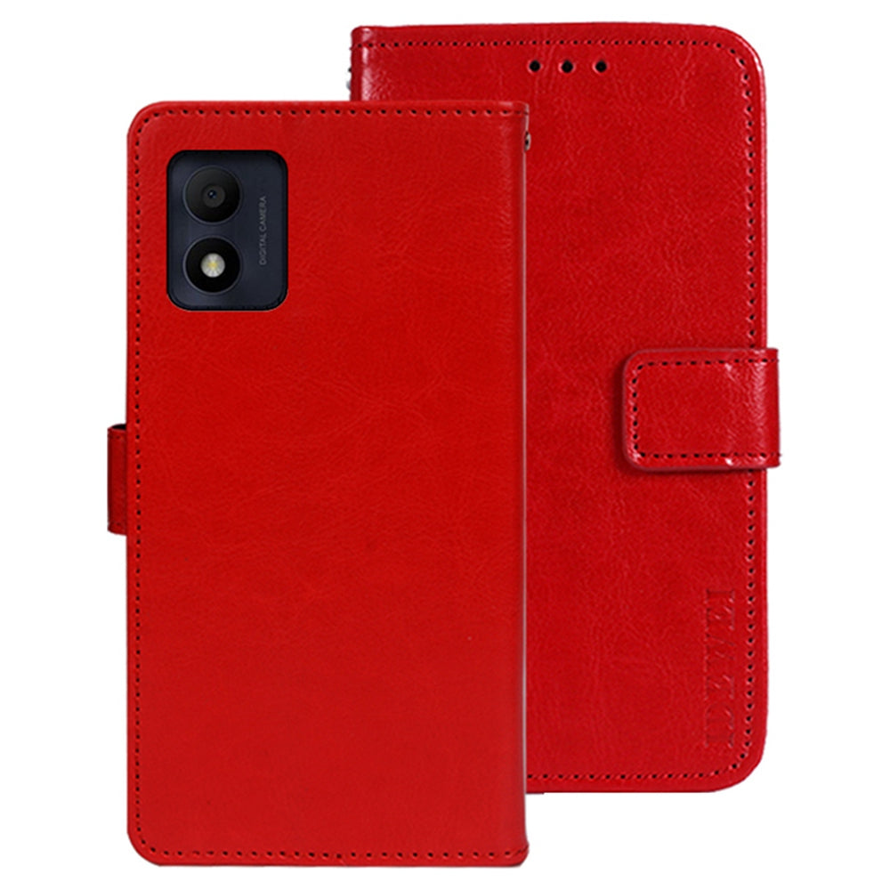 IDEWEI For Alcatel 1B (2022) Crazy Horse Texture PU Leather Phone Cover Folio Flip Full Protection Cover with Stand Wallet