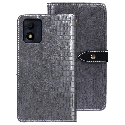 IDEWEI For Alcatel 1B (2022) Crocodile Texture PU Leather Phone Case Stand Wallet Magnetic Clasp Cover