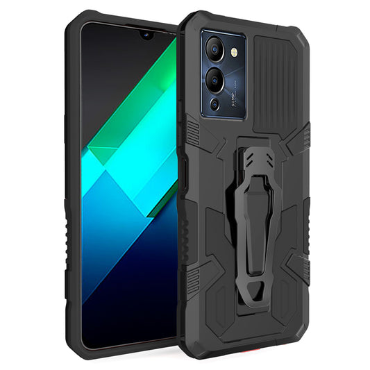 MechWarrior Project for Infinix Note 12 G96 4G Shockproof Protective Case TPU + PC Tough Armor Phone Cover with Back Clip Kickstand