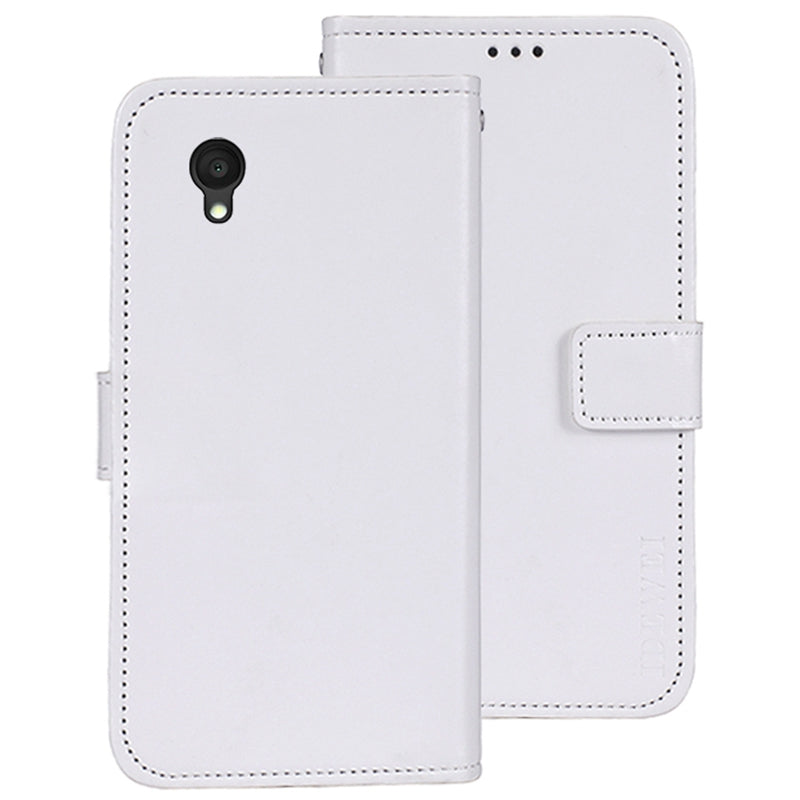 IDEWEI For Alcatel 1 Ultra Fully Wrapped PU Leather Flip Stand Wallet Cover Crazy Horse Texture Phone Protective Case