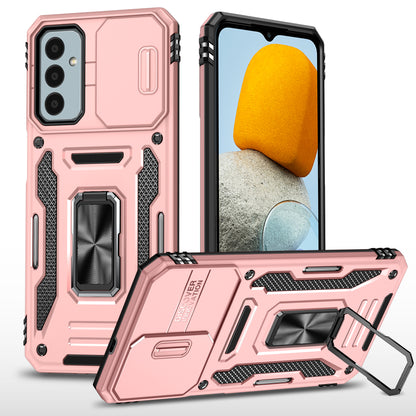 Armor Series for Samsung Galaxy M23 5G / F23 5G / M13 4G PC + TPU Anti-Scratch Phone Case Slide Camera Protection Kickstand Shockproof Cover