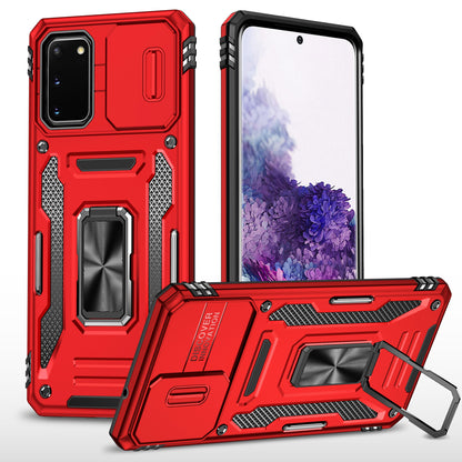 Armor Series for  Samsung Galaxy S20 4G / 5G Kickstand PC + TPU Hybrid Cover Anti-collision Protective Phone Case with Slide Camera Protector