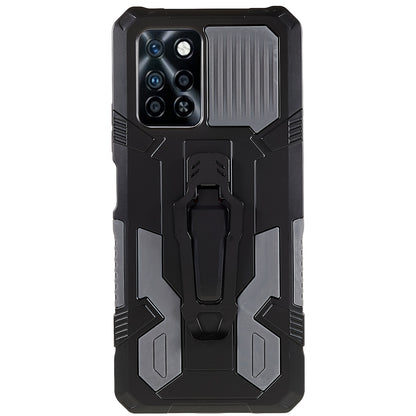 MechWarrior Project for Infinix Note 10 Pro Belt Clip Kickstand Phone Case Cover Hard PC Soft TPU Rugged Drop Shockproof Protective Cover