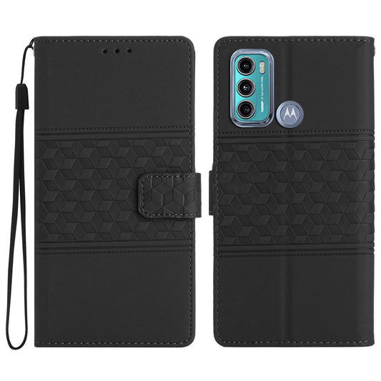 For Motorola Moto G60 Skin-friendly Retro PU Leather Imprinted Pattern Phone Case Stand Wallet Flip Phone Cover with Strap