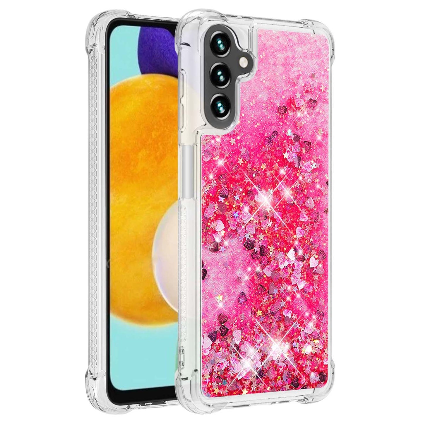 YB Quicksand Series-1 Phone Case for Samsung Galaxy A34 5G Glitter Quicksand Flowing Clear Case Soft TPU Anti-Drop Protective Phone Cover