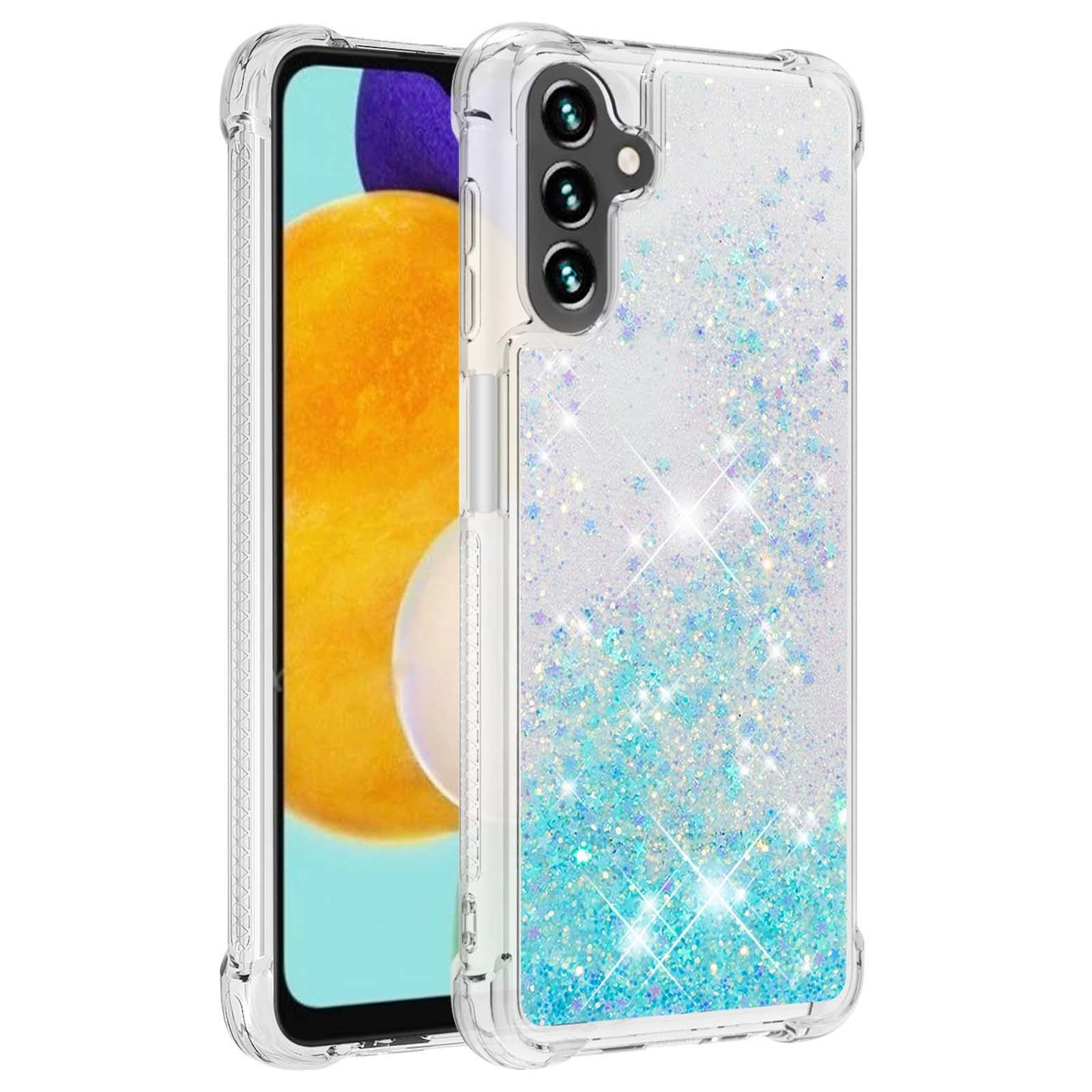 YB Quicksand Series-1 Phone Case for Samsung Galaxy A34 5G Glitter Quicksand Flowing Clear Case Soft TPU Anti-Drop Protective Phone Cover