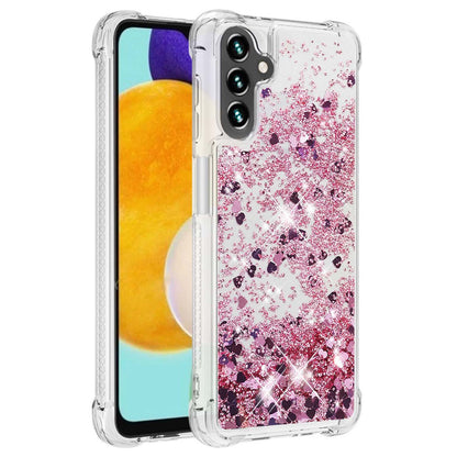 YB Quicksand Series-1 Phone Case for Samsung Galaxy A34 5G Glitter Quicksand Flowing Clear Case Soft TPU Anti-Drop Protective Phone Cover