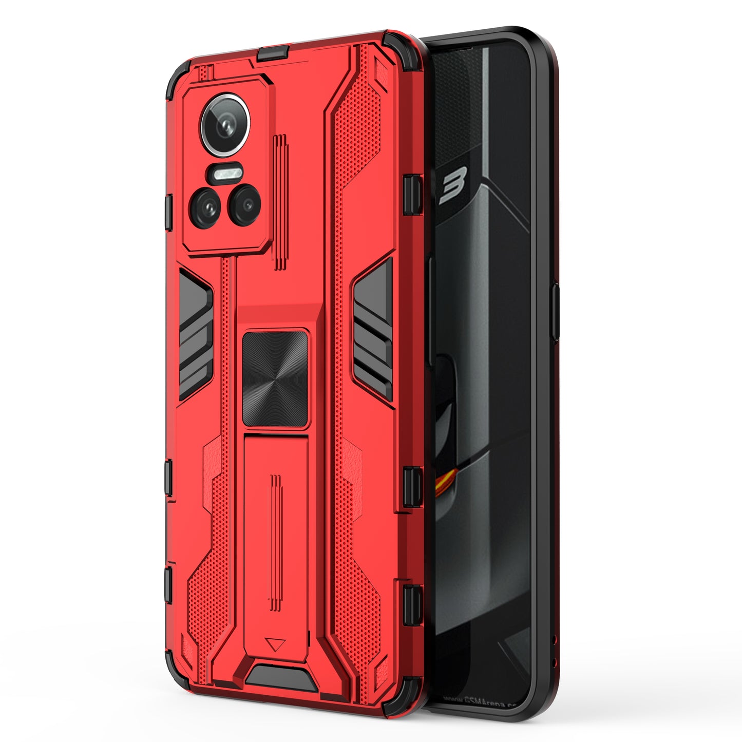 For Realme GT Neo 3 5G Shockproof Kickstand Phone Case Hard PC Soft TPU Dual Layer Protective Cover