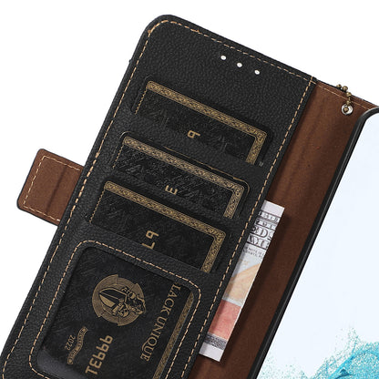 TJ Cell Phone Case Bag for Motorola Edge 40 Pro 5G / Moto X40 5G Genuine Cowhide Leather RFID Blocking Wallet Phone Stand Cover