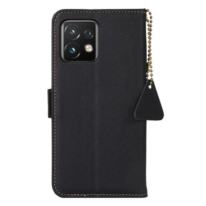 TJ Cell Phone Case Bag for Motorola Edge 40 Pro 5G / Moto X40 5G Genuine Cowhide Leather RFID Blocking Wallet Phone Stand Cover