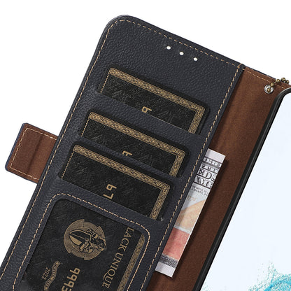 TJ Cell Phone Case Bag for Motorola Edge 40 Pro 5G / Moto X40 5G Genuine Cowhide Leather RFID Blocking Wallet Phone Stand Cover