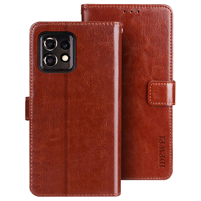 IDEWEI For Motorola Moto X40 5G / Edge 40 Pro 5G Crazy Horse Texture Folio Flip Phone Case Stand Wallet PU Leather Shockproof Cover