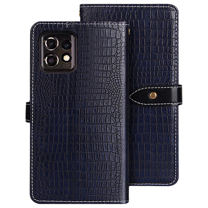 IDEWEI For Motorola Moto X40 5G / Edge 40 Pro 5G Crocodile Texture Wallet Case PU Leather Full Protection Phone Stand Cover