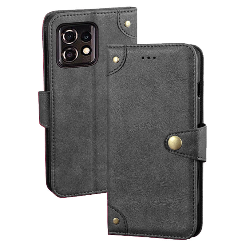 IDEWEI For Motorola Moto X40 5G / Edge 40 Pro 5G Fine Texture PU Leather Case Anti-drop Phone Wallet Stand Cover