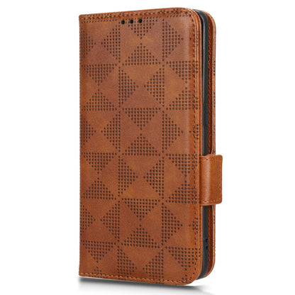 For Motorola Moto Edge 40 Pro 5G / Moto X40 5G Imprinted Triangle Pattern Full Protection Stand Wallet Case PU Leather Folio Flip Protective Cover