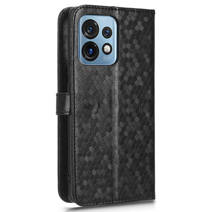 For Motorola Moto Edge 40 Pro 5G / Moto X40 5G Dot Pattern Imprinted PU Leather Wallet Stand Case Full Protection Phone Cover with Strap