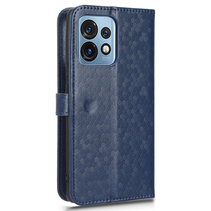 For Motorola Moto Edge 40 Pro 5G / Moto X40 5G Dot Pattern Imprinted PU Leather Wallet Stand Case Full Protection Phone Cover with Strap