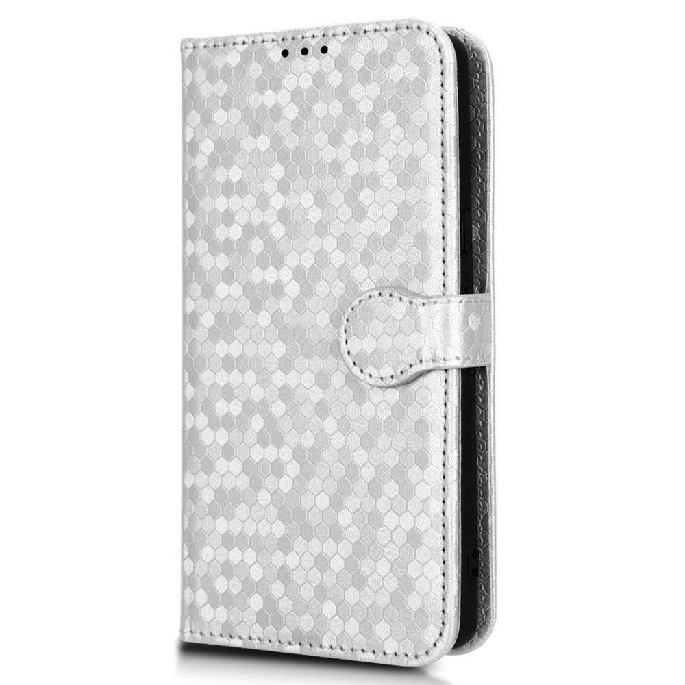 For Motorola Moto Edge 40 Pro 5G / Moto X40 5G Dot Pattern Imprinted PU Leather Wallet Stand Case Full Protection Phone Cover with Strap