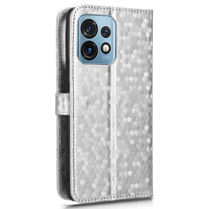 For Motorola Moto Edge 40 Pro 5G / Moto X40 5G Dot Pattern Imprinted PU Leather Wallet Stand Case Full Protection Phone Cover with Strap