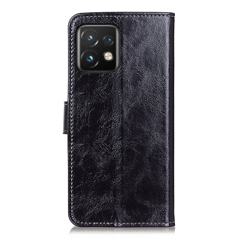 For Motorola Moto Edge 40 Pro 5G / Moto X40 5G Anti-fall Flip Phone Cover Stand Wallet PU Leather Retro Crazy Horse Texture Phone Case