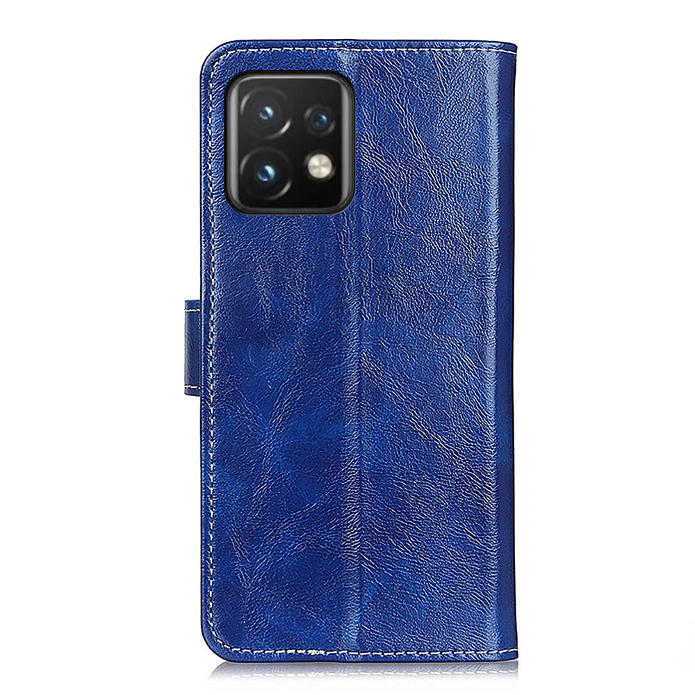 For Motorola Moto Edge 40 Pro 5G / Moto X40 5G Anti-fall Flip Phone Cover Stand Wallet PU Leather Retro Crazy Horse Texture Phone Case