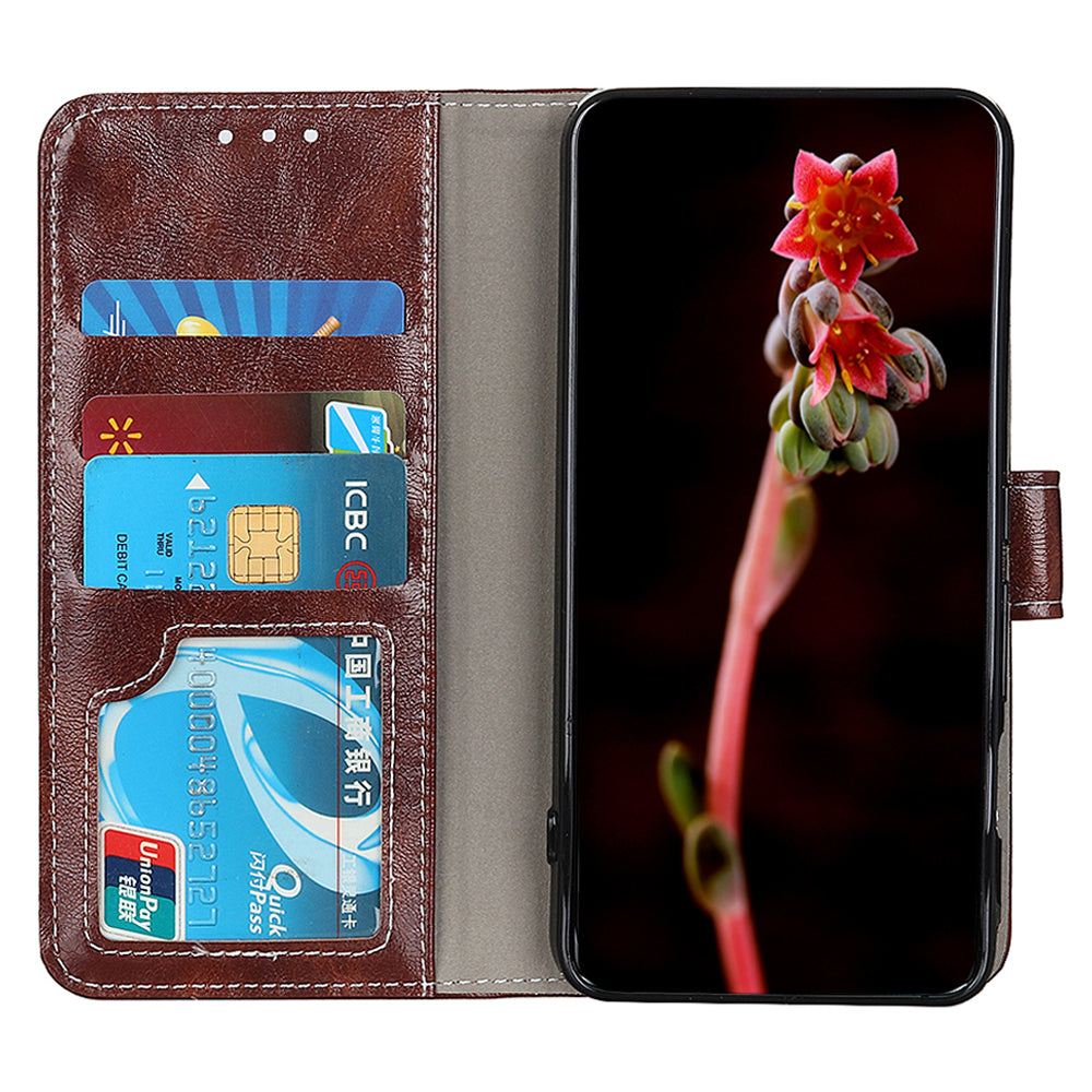 For Motorola Moto Edge 40 Pro 5G / Moto X40 5G Anti-fall Flip Phone Cover Stand Wallet PU Leather Retro Crazy Horse Texture Phone Case