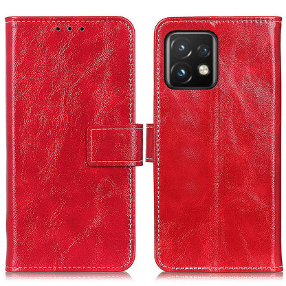 For Motorola Moto Edge 40 Pro 5G / Moto X40 5G Anti-fall Flip Phone Cover Stand Wallet PU Leather Retro Crazy Horse Texture Phone Case