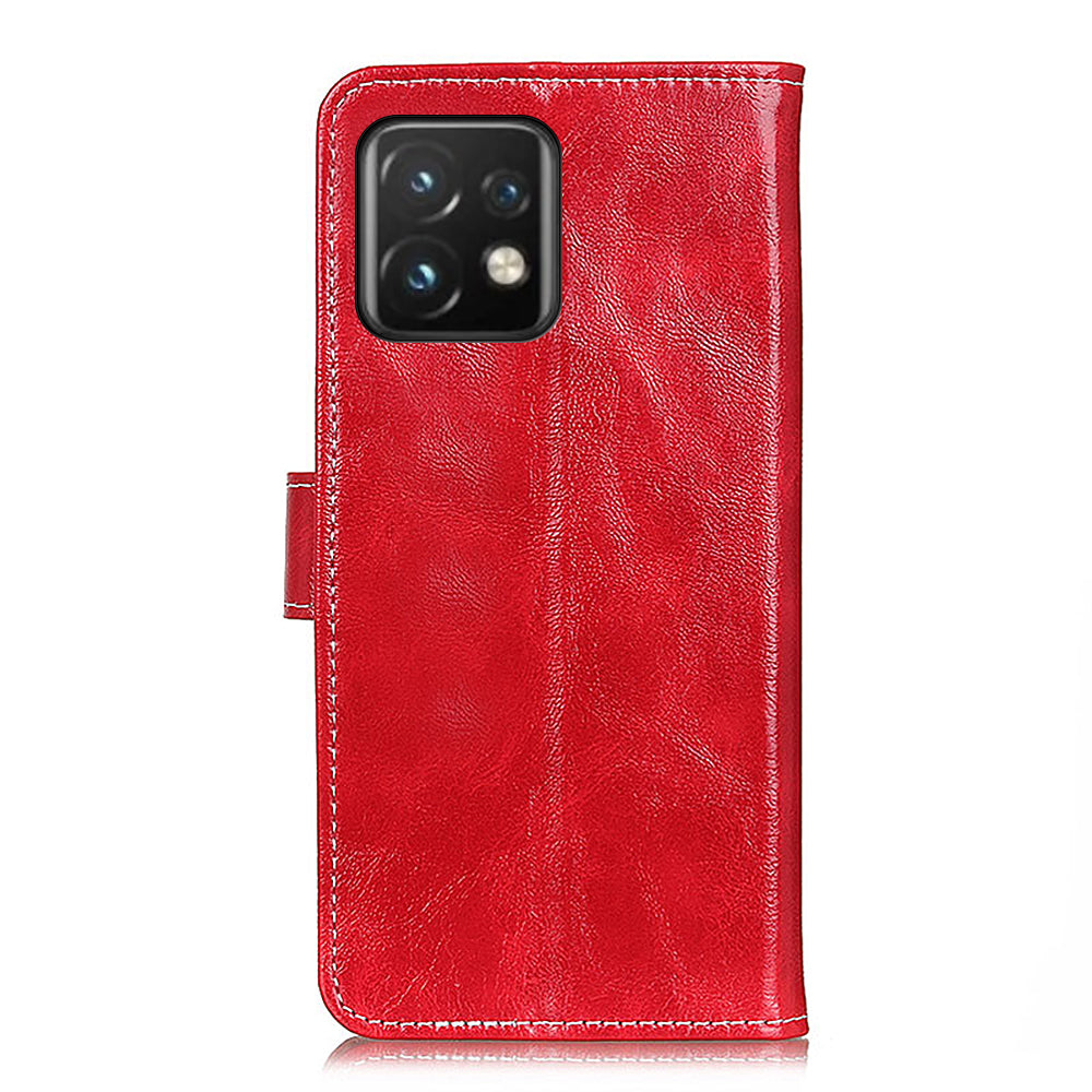 For Motorola Moto Edge 40 Pro 5G / Moto X40 5G Anti-fall Flip Phone Cover Stand Wallet PU Leather Retro Crazy Horse Texture Phone Case