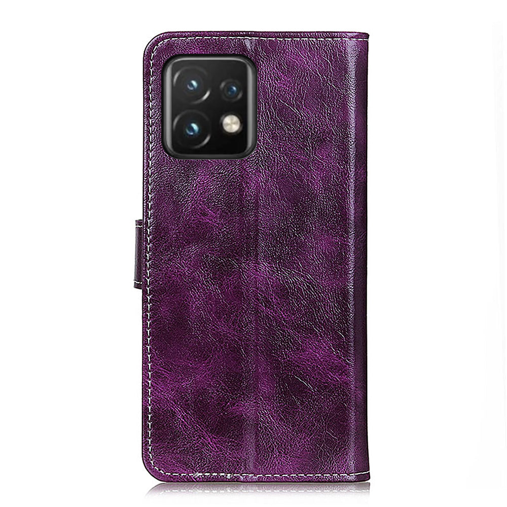 For Motorola Moto Edge 40 Pro 5G / Moto X40 5G Anti-fall Flip Phone Cover Stand Wallet PU Leather Retro Crazy Horse Texture Phone Case