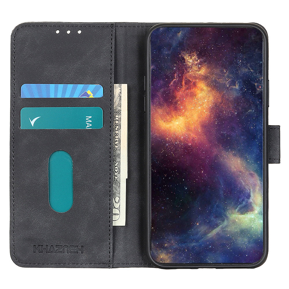 KHAZNEH For Motorola Moto Edge 40 Pro 5G / Moto X40 5G Anti-fall Phone Wallet Case Foldable Stand Retro Texture PU Leather + Inner TPU Protective Phone Cover