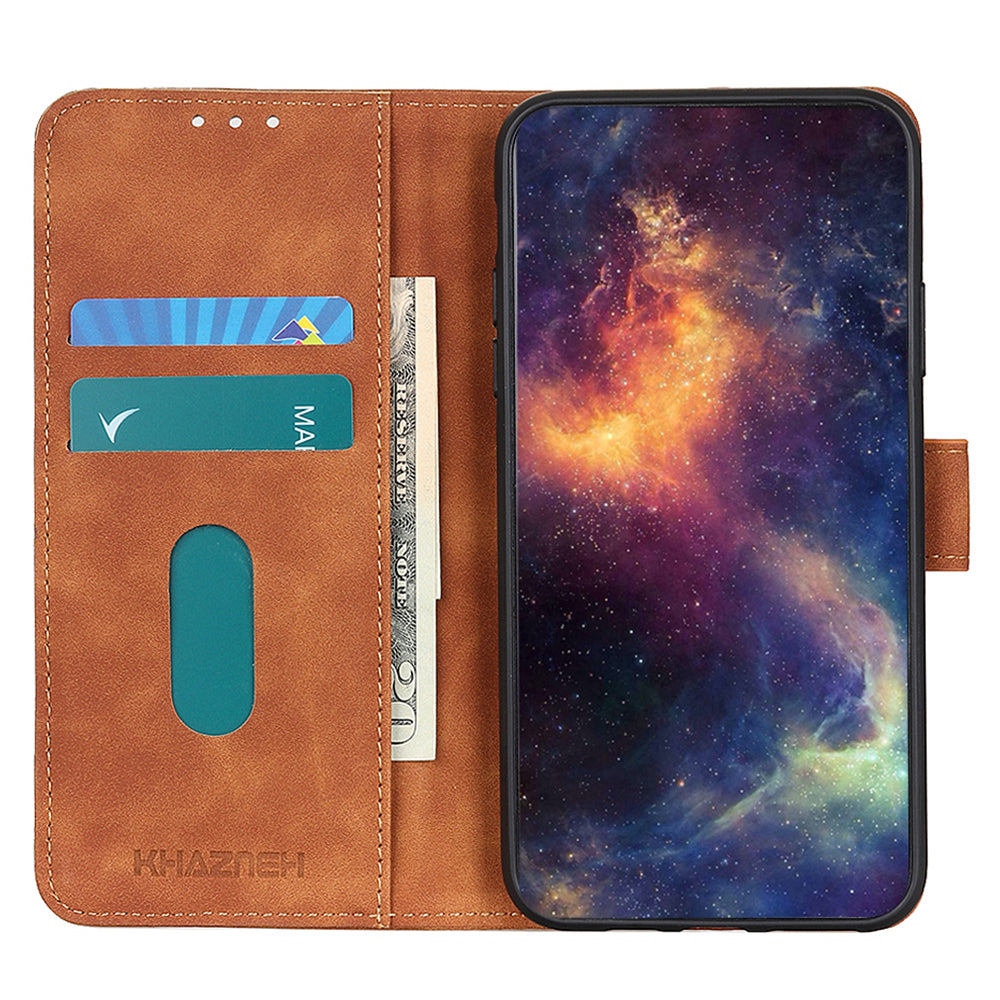 KHAZNEH For Motorola Moto Edge 40 Pro 5G / Moto X40 5G Anti-fall Phone Wallet Case Foldable Stand Retro Texture PU Leather + Inner TPU Protective Phone Cover