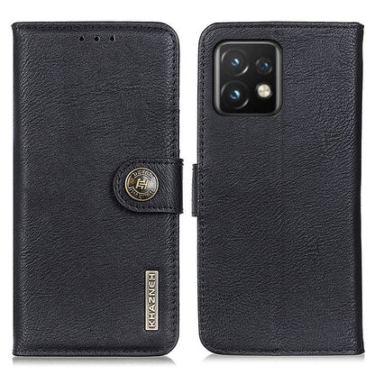 KHAZNEH for Motorola Moto Edge 40 Pro 5G / Moto X40 5G Shockproof Phone Cover Cowhide Texture PU Leather Anti-wear Phone Flip Wallet Case Stand