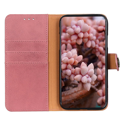 KHAZNEH for Motorola Moto Edge 40 Pro 5G / Moto X40 5G Shockproof Phone Cover Cowhide Texture PU Leather Anti-wear Phone Flip Wallet Case Stand