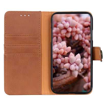 KHAZNEH for Motorola Moto Edge 40 Pro 5G / Moto X40 5G Shockproof Phone Cover Cowhide Texture PU Leather Anti-wear Phone Flip Wallet Case Stand