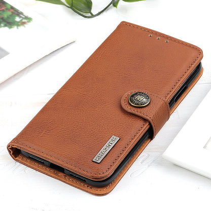 KHAZNEH for Motorola Moto Edge 40 Pro 5G / Moto X40 5G Shockproof Phone Cover Cowhide Texture PU Leather Anti-wear Phone Flip Wallet Case Stand