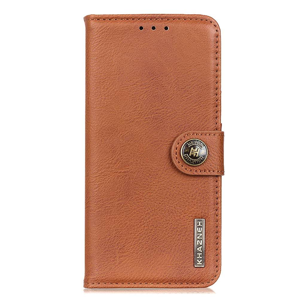 KHAZNEH for Motorola Moto Edge 40 Pro 5G / Moto X40 5G Shockproof Phone Cover Cowhide Texture PU Leather Anti-wear Phone Flip Wallet Case Stand